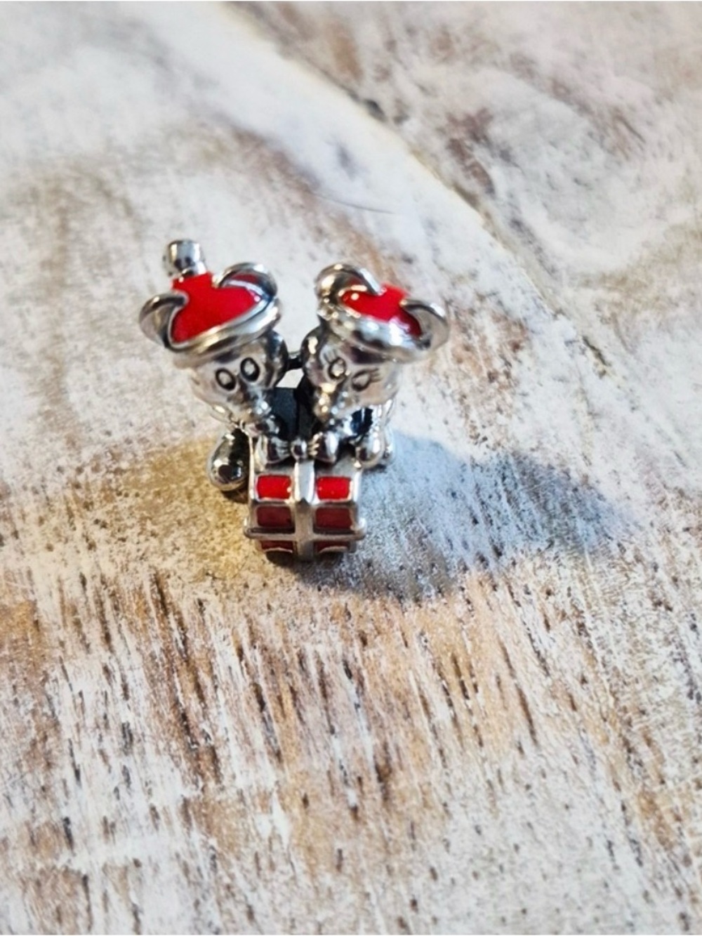 Pandora Silver Mickey and Minnie red enamel Charm